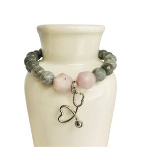 GEMSTONE Agate Kunzite Stethoscope Healthcare Nurse Doctor Bracelet